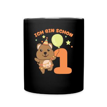 I'm already 1 quokkas birthday kids - Full Colour Mug - black - Front