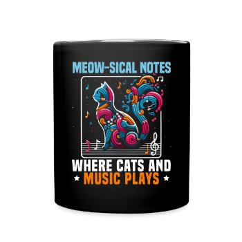 Musique Chat Instrument De Musique Kitty Pet Musicien - Mug uni - noir - Devant