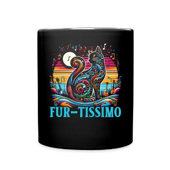 Musikkatze Musikinstrument Kitty Haustier Musiker - Tasse einfarbig - Schwarz - Vorne