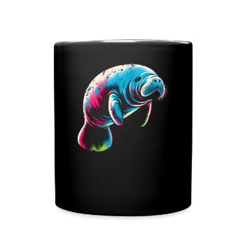 Seekuh Manatee - Tasse einfarbig - Schwarz - Vorne