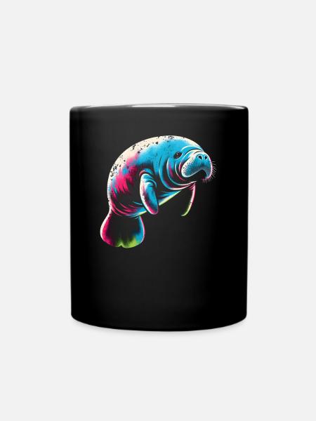 Seekuh Manatee - Full Colour Mug - black