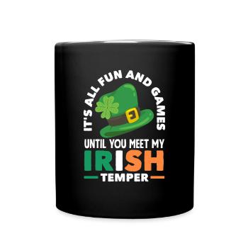 Funny Irish Ireland Gift - Full Colour Mug - black - Front