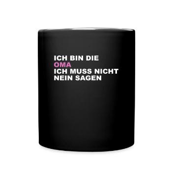 Oma Spruch - Tasse einfarbig - Schwarz - Vorne