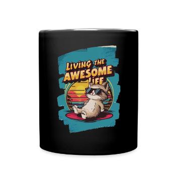 Live Chill Chat badass - Mug uni - noir - Devant
