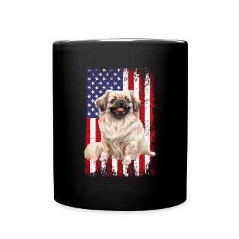 Drapeau pékinois américain - Mug uni - noir - Devant