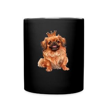 Couronne pékinois - Mug uni - noir - Devant