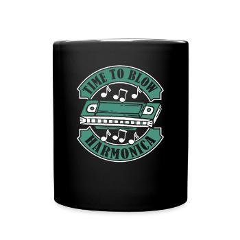 Il est temps de souffler Harmonica Bouche Harmoniste Harmonist - Mug uni - noir - Devant