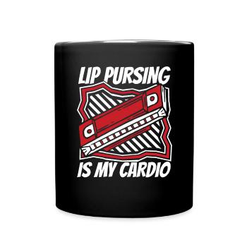 Le pincement des lèvres est ma harpe à bouche d’harmoniciste cardio - Mug uni - noir - Devant