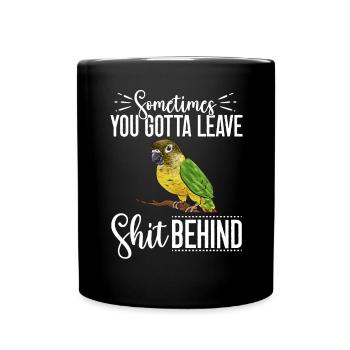 Molinasittich Papagei Vogel Sittich - Tasse einfarbig - Schwarz - Vorne