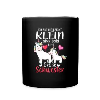 Je suis petite mais bientôt une grande sœur - Mug uni - noir - Devant