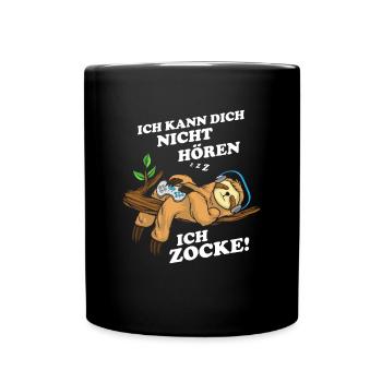 I can't hear you, I'm playing sloth - Full Colour Mug - black - Front