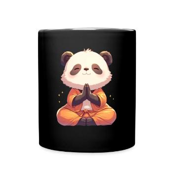 Panda Bear Yoga Japanese Giant Panda - Full Colour Mug - black - Front
