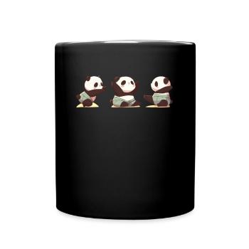 Panda Bear Yoga Japanese Giant Panda - Full Colour Mug - black - Front