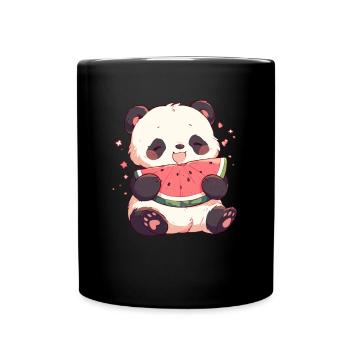 Panda Ours Pastèque Panda Géant Japonais - Mug uni - noir - Devant