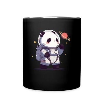 Pandabär Astronaut Japanischer Riesenpanda - Tasse einfarbig - Schwarz - Vorne