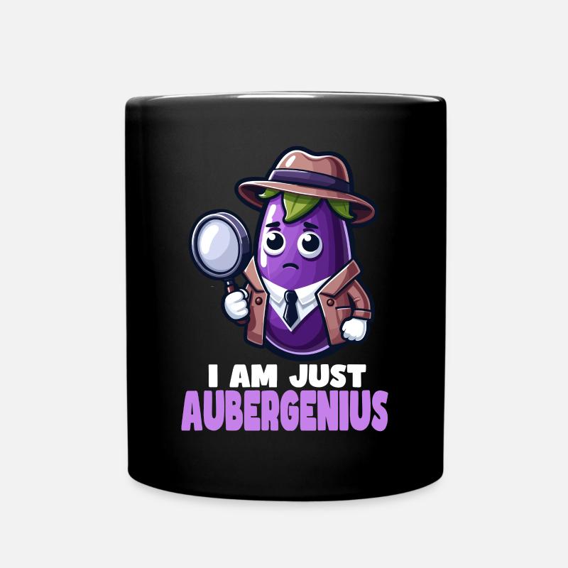 Aubergenius Detektiv Spruch - Tasse einfarbig - Schwarz