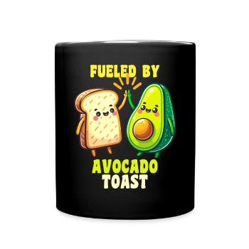 Alimenté par le motif de toast à l’avocat - Mug uni - noir - Devant
