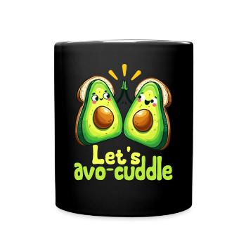Let's cuddle avo cute motif - Full Colour Mug - black - Front