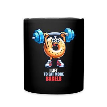 Je soulève pour manger plus de bagels - Mug uni - noir - Devant