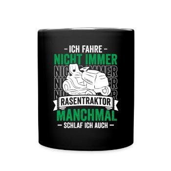 Rasentraktor Aufsitzmäher Garten - Tasse einfarbig - Schwarz - Vorne
