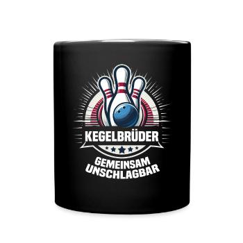 Kegelbrüder Kegel Kegelverein Design zum Kegeln - Tasse einfarbig - Schwarz - Vorne
