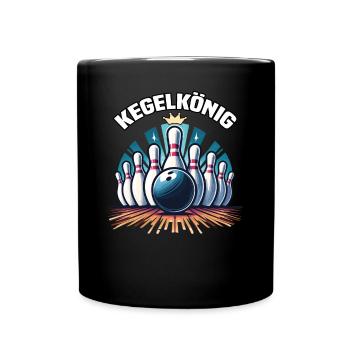 Kegelkönig Kegel Kegelverein Design for bowling - Full Colour Mug - black - Front