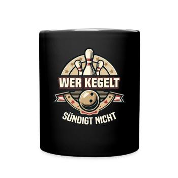 Who bowls does not sin Kegel Kegelverein Design - Full Colour Mug - black - Front