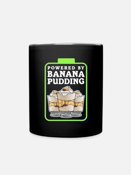 Bananenpudding Bananen - Pudding Geschenk - Tasse einfarbig - Schwarz