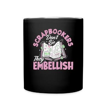 Erinnerungsbuch Scrapbook Sammelalbum Einklebebuch - Tasse einfarbig - Schwarz - Vorne