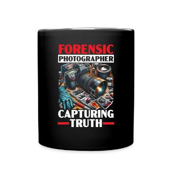 Forensischer Fotograf Tatortuntersuchung - Tasse einfarbig - Schwarz - Vorne
