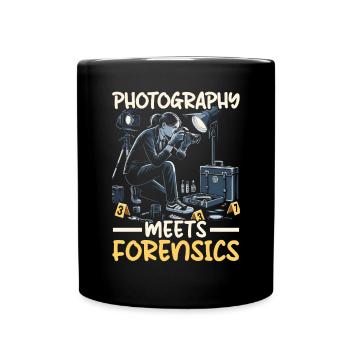 Forensischer Fotograf Tatortuntersuchung - Tasse einfarbig - Schwarz - Vorne