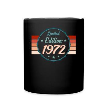 Vintage 1972 - Birthday Edition Retro - Full Colour Mug - black - Front