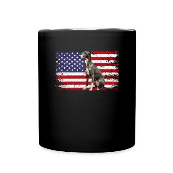 whippet dog American Flag - Tasse einfarbig - Schwarz - Vorne