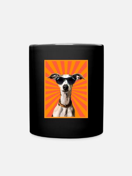 whippet dog - Tasse einfarbig - Schwarz