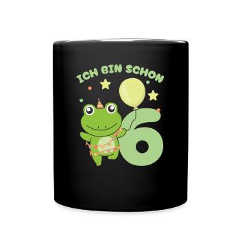 J’ai déjà 6 grenouilles d’anniversaire enfants - Mug uni - noir - Devant