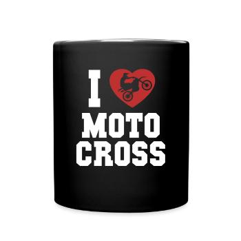 Ich liebe Motocross-Rennen Supermoto-Motorrad - Tasse einfarbig - Schwarz - Vorne