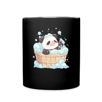 Panda Bear Bain moussant Panda géant japonais - Mug uni - noir - Devant