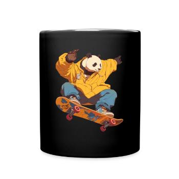 Panda Bear Skater Panda géant japonais - Mug uni - noir - Devant