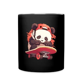 Panda Bear Skater Panda géant japonais - Mug uni - noir - Devant