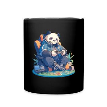 Panda Bear Gamer Panda géant japonais - Mug uni - noir - Devant