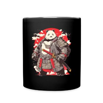 Panda Bear Samurai Japanese Giant Panda - Full Colour Mug - black - Front