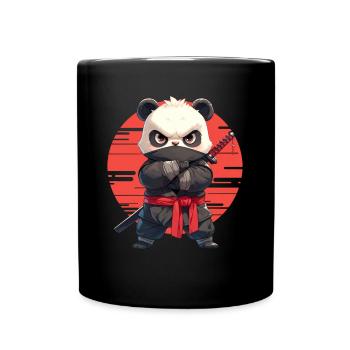 Panda Bear Ninja Panda géant japonais - Mug uni - noir - Devant