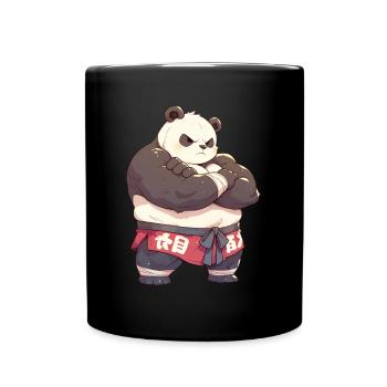 Panda Bear Sumo Catcher Panda géant japonais - Mug uni - noir - Devant