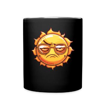 Annoyed sun with cool glasses - Full Colour Mug - black - Front