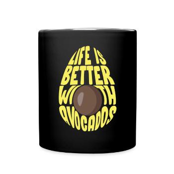 Avocado Guacamole Vegan Geschenk - Tasse einfarbig - Schwarz - Vorne