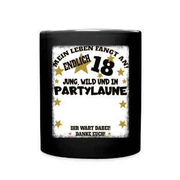 18th Birthday Girl & Boy Guestbook - Full Colour Mug - black - Front