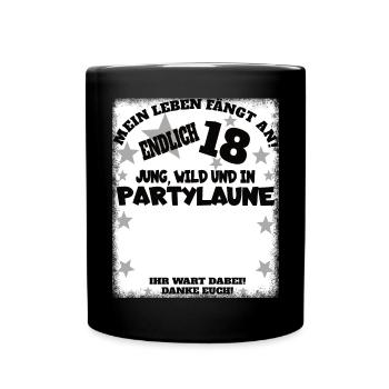 18th Birthday Girl & Boy Guestbook - Full Colour Mug - black - Front