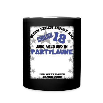 18th Birthday Girl & Boy Guestbook - Full Colour Mug - black - Front