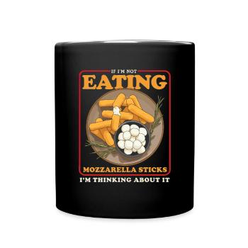 Mozzarella Sticks Käseliebhaber Geschenk - Tasse einfarbig - Schwarz - Vorne