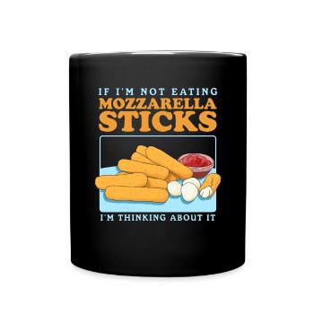 Mozzarella Sticks Mozzarella-Sticks Geschenk - Tasse einfarbig - Schwarz - Vorne